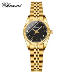CHENXI 0042 Fashion Couple Lover's Watches 1Piece Stainless Steel Waterproof Luminous Quartz Wristwatch For Lover Women Men