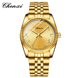 CHENXI 0042 Fashion Couple Lover's Watches 1Piece Stainless Steel Waterproof Luminous Quartz Wristwatch For Lover Women Men