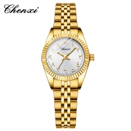 CHENXI 0042 Fashion Couple Lover's Watches 1Piece Stainless Steel Waterproof Luminous Quartz Wristwatch For Lover Women Men