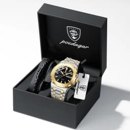 POEDAGAR Couple Watches Square Men's Watches Waterproof Luminous Date Week Stainless Steel Quartz Man Wristwatch with Box Gift