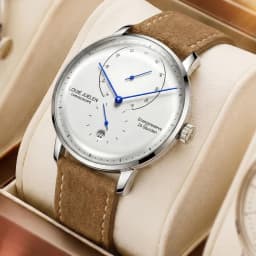 Waterproof Quartz Mens Watch Analog Digital Tempered Glass Double Curved Business Minimalist Wristwatch