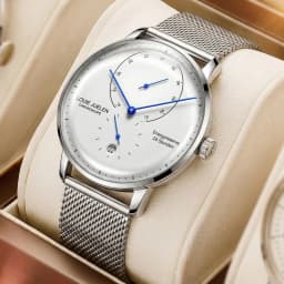 Waterproof Quartz Mens Watch Analog Digital Tempered Glass Double Curved Business Minimalist Wristwatch
