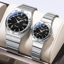 CHENXI Fashion Couple Wristwatch Men's and Ladies' Quartz Watch Waterproof Stainless Steel Lovers Watch Valentine's Day Gift