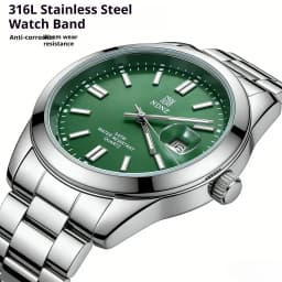&Luminous Couple Watch Stainless Steel Waterproof Japanese Movement Date Display Luxury Wristwatch