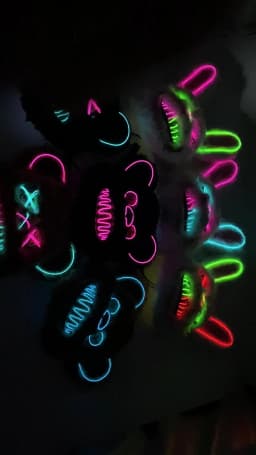Novelty LED Bloody Furry Bunny Rabbit Bear Mask Realistic Scary Horror Killer Adult Masquerade Cosplay Costume Accessory