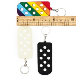 1pcs Black PVC Keychain With Hole Fit Shoe Charms For Car Women Men Kids Metal Pink Colorful Key Rings for Bag Accessories Gifts