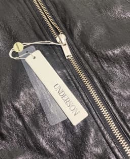 Afashion PREON Autumn Winter Loose Fit Zipper Bright Surface Environmental Leather Jacket Women's Fashion Outerwear PU Leather C