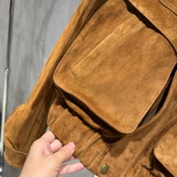 Suede Bomber Women Winter Genuine Sheep Leather Suede Coat with Big Pockets on the Body