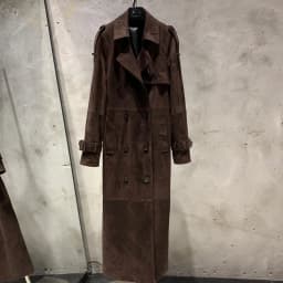 Long Suede Leather Coat Ladies Real Sheepskin Coat Genuine Sheep Leather Windbreak Long 2385