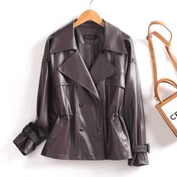 Real Leather Jacket Women's Mid-Length Slimming 2025 New Spring Autumn Korean Version Elegantly Waist-Cinching Sheepskin Haening