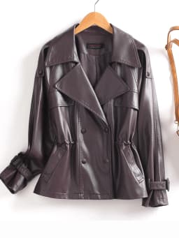 Real Leather Jacket Women's Mid-Length Slimming 2025 New Spring Autumn Korean Version Elegantly Waist-Cinching Sheepskin Haening