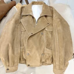 YOLOAgain Oversized Suede Jacket Women Genuine Sheepskin Black Grained Leather Jacket Coat