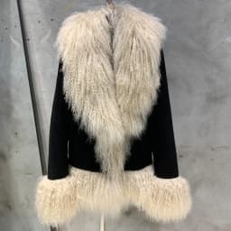 Sheep Fur Leather Coats Women Winter Luxury Mongolian Fur Leather Jackets with Long Sleeve with Natural Mongolian Fur 7251