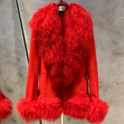Sheep Fur Leather Coats Women Winter Luxury Mongolian Fur Leather Jackets with Long Sleeve with Natural Mongolian Fur 7251