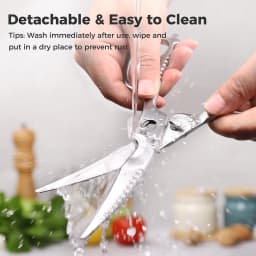 Sunnecko Professional Stainless Steel Kitchen Scissors Dishwasher Safe Heavy Duty Curved Blades Kitchen Shears Cutting Tools