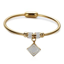 Stainless Steel Magnetic Clasp Bracelet Fashion Jewelry Crystal Rhinestone Charm Leather Wrap Bracelets For Women
