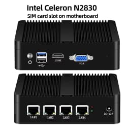 4 Ethernet Mini PC Intel N100 N2830 J1900 J4125 N5105 CPUs X86 Firewall Router Pfsense OPNSENSE Windows Linux Virtual Machine