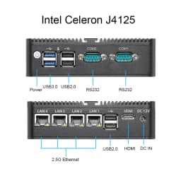 4 Ethernet Mini PC Intel N100 N2830 J1900 J4125 N5105 CPUs X86 Firewall Router Pfsense OPNSENSE Windows Linux Virtual Machine