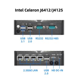 4 Ethernet Mini PC Intel N100 N2830 J1900 J4125 N5105 CPUs X86 Firewall Router Pfsense OPNSENSE Windows Linux Virtual Machine