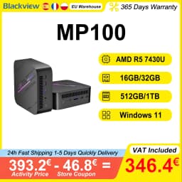 Blackview MP100 Mini PC AMD Ryzen5 7430U 16GB/32GB RAM 512GB/1TB ROM WiFi 6 Windows 11 6-Core 12-Thread BT5.2 Mini Computer PC