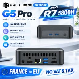 Mllse Mini Pc G5 Pro Amd Ryzen 7 5800H, 16Gb Ram, 512Gb Ssd, Wi-Fi 6, Bluetooth 5.2, Windows 11 Mini Desktop Computer