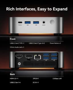 ACEMAGIC Mini PC AMD Ryzen 7 7735HS 16GB RAM 512GB SSD Windows 11 Pro Mini Computer 4K Triple Display, WiFi 6 BT 5.2 Expandable