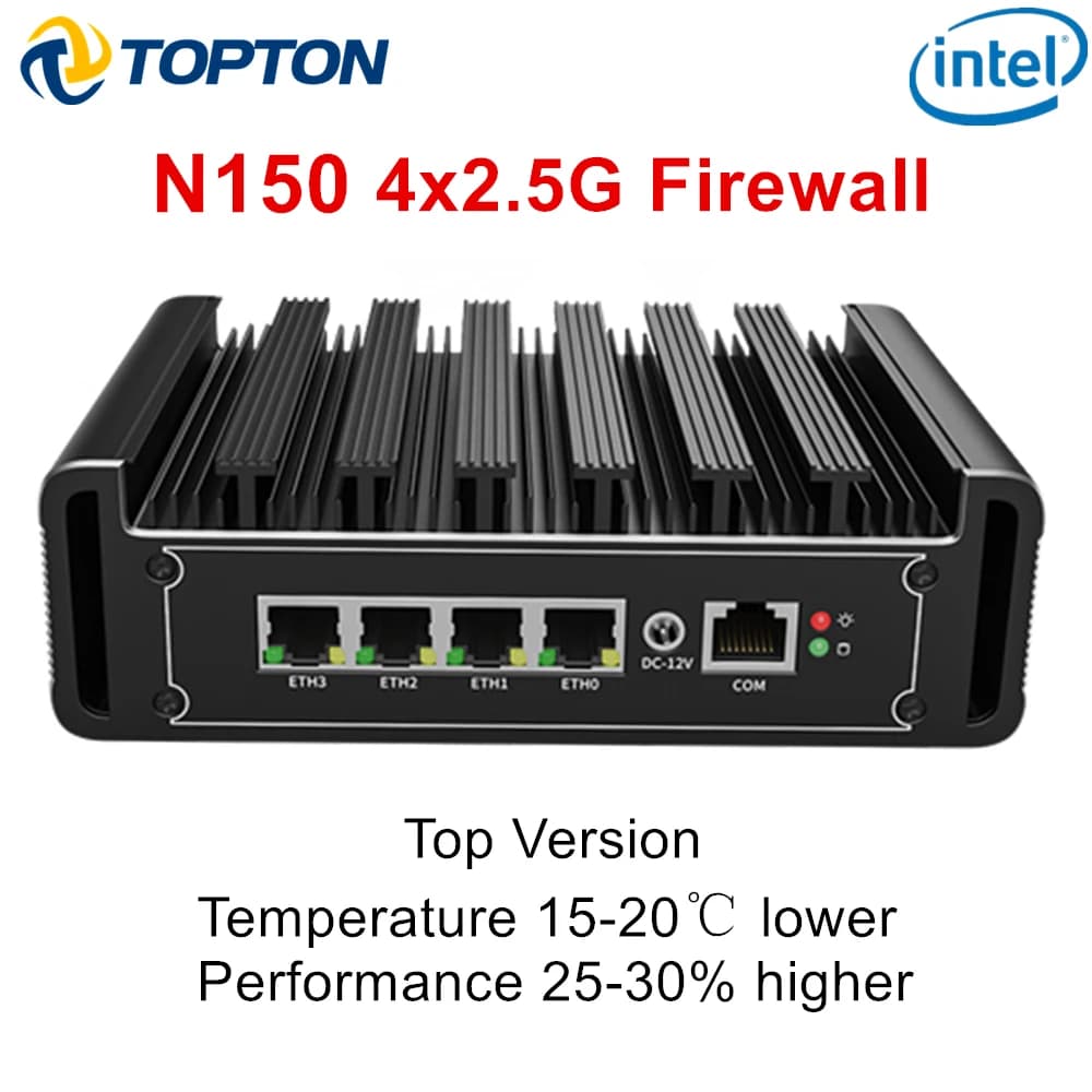 Topton Fanless Firewall Mini PC Intel Core i7 i5 i3 1215U 8505 N5105 7305 4x2.5G LAN NAS Mini Computer PfSense OPNsense AES-NI