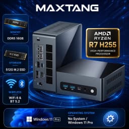 Maxtang H255 AMD Ryzen 7 H 255 Gaming Mini PC 2*DDR5 2*M.2 2280 SSD WiFi6 BT5.2 2*.5G LAN USB4 Desktop MINI PC Gamer Computer