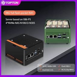 New Pocket NAS Computer Intel 3 N355 N305 N150 N100 Mini PC 4xM.2 NVMe Slot Firewall 2xi226-V 2.5G DDR5 4800 2xUSB3.2 2xHDMI2.0