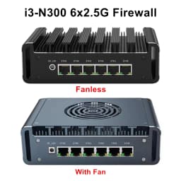 Intel I3 N300 3 100U 6x2.5G I226-V Metal Mini PC Firewall Appliance DDR5 Industrial NAS PC Home Server PfSense OPNsense Proxmox