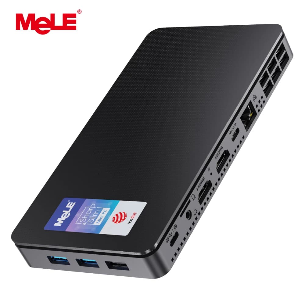 MeLE Reddot Winner Mini PC N100 I3-N300 16GB 32GB 512GB Mini Desktop Computer, USB-C on Office Education Home Overclock4C