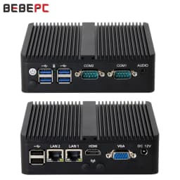 Industrial Mini PC Fanles Intel Celeron J6412 8GB DDR4 512GB M.2 NVMe SSD 2x COM RS485/232 2x GbE LAN 6x USB Windows 10/11 Linux