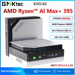 GMKTec Mini PC EVO-X2 AMD Ryzen Al Max+ 395 Radeon 8060 Windows11 Pro LPDDR5 128GB 2TB PCle 4.0 NVMe Wif7 BT5.4 8K Mini PC Gamer