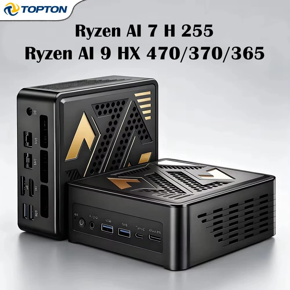 AMD Ryzen 7 H255 AI 9 HX 370 470 U9 285H ES Gaming Mini PC MCIO USB4 LPDDR5 Dual 2.5G LAN Windows 11 WiFi6E Desktop Computer
