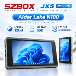 SZBOX Alder Lake N100 JX5 Pocket Mini PC LPDDR5 12GB 1TB Windows 11 WIFI6 BT5.2 Type-C Metal Body Dual Screen Portable Computer