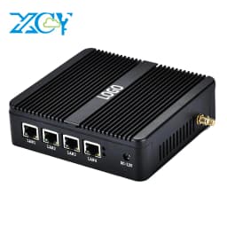 XCY Fanless Industrial Mini PC Celeron N2830 4x LAN HDMI VGA SIM Slot 4G Modem WiFi Win7/10 Linux For Firewall Digital Signage