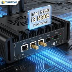 Topton Mini PC 2x10G SFP+ 3x2.5G LAN Intel I3 N300 N150 DDR5 Firewall Computers Soft Router PfSense OPNsense Proxmox Home Server