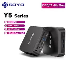 SOYO Y5/Air/Plus Mini PC Intel 4th Gen i3/i5/i7 8GB RAM 128GB SSD 2 x HDMI 4 x USB 3.0 Type-C WiFi5 BT4.2 Windows 10/11 Pro