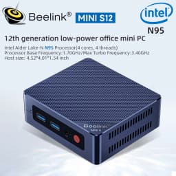 Beelink Mini S12 N95 Gamer Mini PC Windows 11 home Intel 12th Gen DDR4 8GB 12GB 256GB SSD 2.4G&5G Dual Wifi BT5.2 1000M LAN NVME