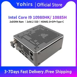 Gaming Desktop Computer Core I9 10980HK Xeon W-10885M E-2276M 2176M Mini Server PC 2*DDR4 2*NVME Dual Lan Office Design Computer