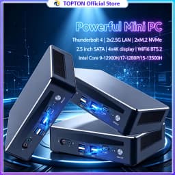 Topton Gaming Mini PC Core I9 12900H I7 1280P I5 Thunderbolt 4 NAS Computer Windows 11 2*2.5G LAN 2*DDR4 2*NVMe SATA 4*4K WiFi6
