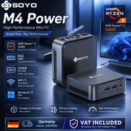 SOYO M4 Power Mini PC AMD Ryzen 3 3250C Processor 8GB DDR4 RAM 256GB M.2 SSD Window 11 PRO WiFi5+BT5.2 High Performance Micro Home Office Computer
