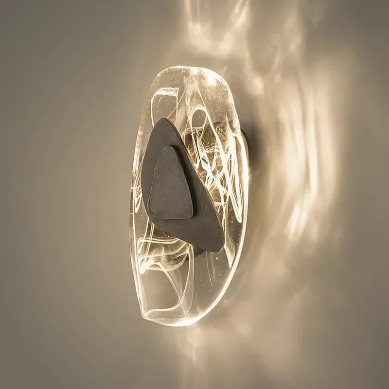 Modern LED Wall Lamp Crystal Art Glass Wall Light Bedside Sconce for BedroomBackground Aisle Stairs Patio Decor Lighting Fixture