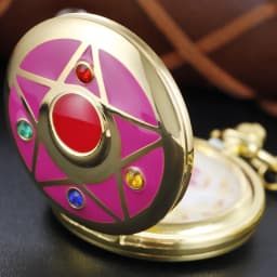 Japanese Anime Beauty Girl Gold Quartz Pocket Girl Vintage Fob Watch Children's Gift Women Pendant Necklace Souvenir