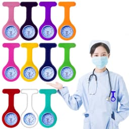 Fashion Pocket Watches Doctor Fob Watch Brooches Silicone Tunic Batteries Quartz-watch with Clip Nurse Watch for Medical Gifts