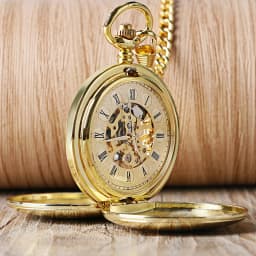 Top Luxury Smooth Roman Numerals Vintage Mechanical Pocket Watch Steampunk Hand Winding Men's Watch FOB Clock with Hook Chain