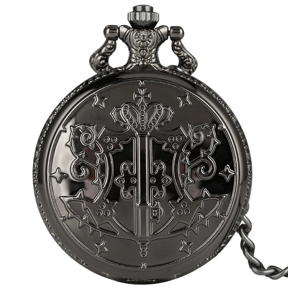 Dark Butler Japanese Manga Theme Alloy Pocket Watch Roman Numerals Dial Exquisite Cover Nice Necklace Best Appropriate Gifts