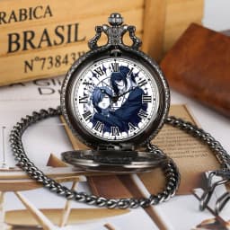 Dark Butler Japanese Manga Theme Alloy Pocket Watch Roman Numerals Dial Exquisite Cover Nice Necklace Best Appropriate Gifts