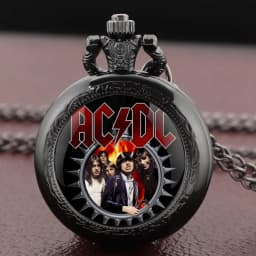 Band theme Glass Dome Vintage Quartz Pocket Watch Men Women Pendant Charm Clock Watch Jewelry Gifts Relojes De Bolsillo