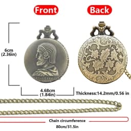 Retro Bronze Steampunk Persian Lran Cyrus Engraved Flip Quartz Boy And Girl Necklace Collection Commemorative Pocket Watch